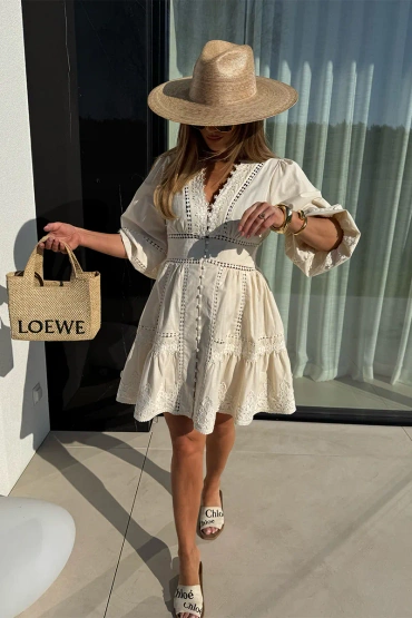 Sheila Select - Damska Sukienka beżowa  'Charlotte Beige'