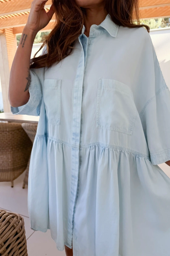 Sheila - Women's Dress made of denim fabric with a washed effect 'Katia'