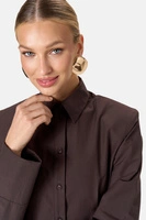 Sheila – Women’s brown figure-slimming dress “Espressa”