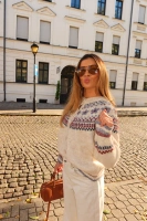 Sheila – Women’s Nordic-patterned cardigan in cream – 'Babbie'
