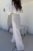 Sheila – women’s white trousers in exceptionally lightweight and soft cotton ‘Ane’