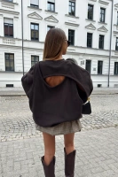 Sheila - Women's Back Cutout Sweatshirt ‘ Brown Velvet’