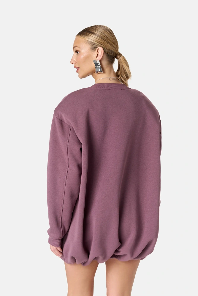Sheila – Women’s Purple Sweatshirt with Detachable Shoulder Pads “Plum Kiss”